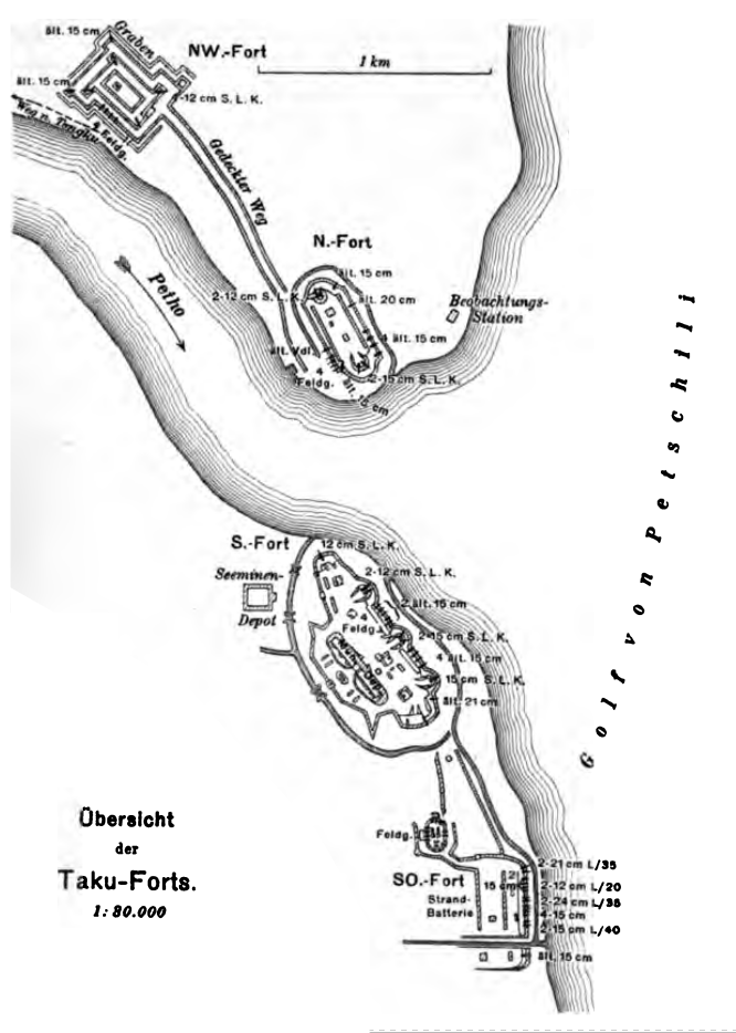 Karte Taku-Forts